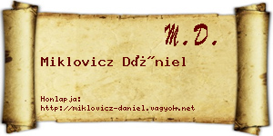 Miklovicz Dániel névjegykártya
